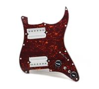 Pastillas de golpeador de guitarra Golpeador de guitarra eléctrica con división de bobina HH, estilo de tornillo hexagonal de dos hojas, salida de 7,5 K/15 K, precableado, placa de rascado(Red turtles