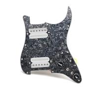 Pastillas de golpeador de guitarra Golpeador de guitarra eléctrica con división de bobina HH, estilo de tornillo hexagonal de dos hojas, salida de 7,5 K/15 K, precableado, placa de rascado(BK Pearl Wh