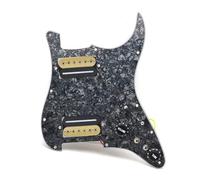 Pastillas de golpeador de guitarra Golpeador de guitarra eléctrica con división de bobina HH, estilo de tornillo hexagonal de dos hojas, salida de 7,5 K/15 K, precableado, placa de rascado(BK Pearl Ze