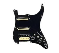 Pastillas de golpeador de guitarra Golpeador precableado con división de bobina SSH para guitarra ST para zurdos 2 minihumbuckers + 1 humbucker (9K/9K/15K)(Black with Silence)