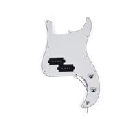 Pastillas de golpeador de Guitarra Golpeador precableado PB con Placa Protectora y Pastilla para bajo P de 4 Cuerdas Multicolor(White Pickguard)