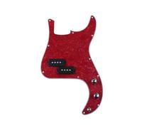 Pastillas de golpeador de guitarra Golpeador precableado PB con placa protectora y pastilla para bajo P de 4 cuerdas multicolor(Red Pearl)