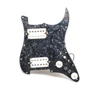 Pastillas de golpeador de guitarra Juego de 5 golpeador ST precableados con división de bobinas golpeador HH Loaded con pastillas humbucker multicolor(Black Pearl w White)
