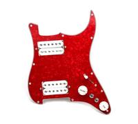 Pastillas de golpeador de Guitarra Juego de 5 golpeador ST precableados con división de bobinas golpeador HH Loaded con Pastillas humbucker Multicolor(Red Pearl w White)