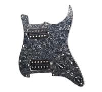 Pastillas de golpeador de guitarra Juego de 5 pastillas humbucker con división de bobinas y golpeador ST precableado HH Loaded(Black Black pearl)