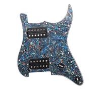 Pastillas de golpeador de guitarra Juego de 5 pastillas humbucker con división de bobinas y golpeador ST precableado HH Loaded(BK Abalone pearl)