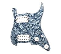 Pastillas de golpeador de guitarra Juego de 5 pastillas humbucker con división de bobinas y golpeador ST precableado HH Loaded(White Grey pearl)