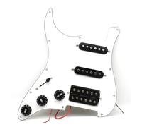 Pastillas de golpeador de guitarra Juego de protectores de púas para guitarra eléctrica precableados y cargados en varios colores para guitarra estilo FD(WH with Black X 1PC)