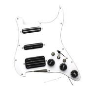 Pastillas de golpeador de guitarra Pastillas divisoras de bobina SSH para guitarra eléctrica 2 minihumbucker con pastilla de bobina precableada y cargada(White with Black)