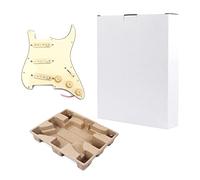Pastillas de guitarra de bobina única, juego de 3 capas con interruptor de 5 vías, placa para arañazos, golpeador cargado precableado, pastillas SSS, protector de púa precableado, juego de pastillas