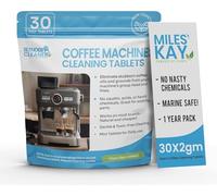 Pastillas de limpieza de café (Miles Kay) compatibles con todas las principales máquinas de café, incluidas Breville y Delonghi, limpieza natural de residuos de café de grado barista