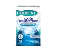 Polident Acción Desinfectante Con Oxígeno Activo, Tabletas Limpiadoras Para Prótesis Dentales, Limpieza Ultrarrápida , 30 Unidades