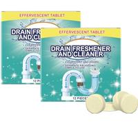 Pastillas Desodorantes para El Baño,24pcs Pastillas Desodorizantes para Desagües,Eliminador de Olores,Elimina El Olor A Alcantarillado en El Baño,Desatascador Tuberias Potente