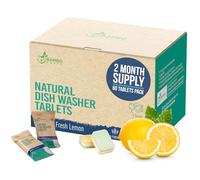 Pastillas detergentes naturales para lavavajillas, paquete de recambio alternativo a base de plantas, ecológicas y sin plástico, forma de limpiar platos, 30/60/90 cápsulas de jabón para lavavajillas