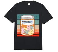 Pastillas Felices Dibujos Animados Gatos Pastillero Comfort Colors Adult Heavyweight T-Shirt