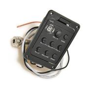 Pastillas Guitarra Acústica Pastilla de guitarra Ecualizador de 4 bandas con micrófono Preamplificador de modo dual piezoeléctrico suave Afinador Pad de ritmo