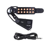 Pastillas Guitarra Acústica Pastilla para guitarra acústica de 12 agujeros Soundhole P 011 con sensor magnético y control de volumen de tono(Gold)