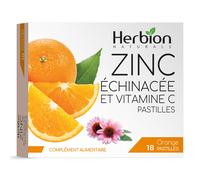 Pastillas Herbion Naturals de zinc, equinácea y vitamina C con sabor a naranja natural - 18 unidades nuevo