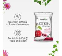 Pastillas Herbion Naturals para el sistema inmunitario con zinc, vitamina C y equinácea, fuente de antioxidantes, para adultos y niños a partir de 6 años, 25 pastillas, sabor a cereza nuevo