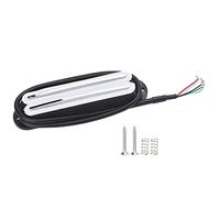 Pastillas Humbucker, Pastillas De Guitarra, Pastilla De Guitarra Eléctrica Abs con Imán Cerámico De Doble Riel Caliente De 11 K para Actuación Profesional (white silver rail)