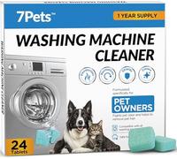 7Pets Pastillas limpiadoras de lavadora – Para dueños de mascotas – Paquete 24 (1 año)