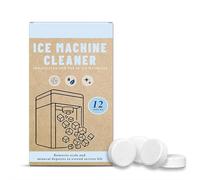 Pastillas limpiadoras para hacer hielo, 12 tabletas descalcificadoras para máquinas de hielo comerciales y domésticas, aptas para alimentos, no necesita desmontaje, eliminación rápida de escamas y
