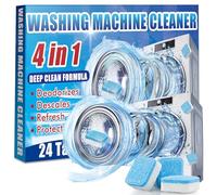 Pastillas Limpiadoras para Lavadora - 24 Unidades, Limpieza Profunda, Elimina Malos Olores y Residuos, Compatible con Lavadoras de Carga Frontal y Superior