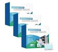 Pastillas limpiadoras profundas para lavavajillas, paquete de 12, eliminador de grasa y cal, limpieza profunda del interior, bomba, filtro, brazo rociador, drenaje, olor fresco (3pcs)