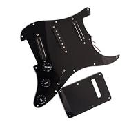 Pastillas Negras de 3 Capas SSS de Doble riel, Conjunto de golpeadores de Guitarra precableados Cargados para Guitarra eléctrica de 11 Agujeros Piezas de Repuesto de Guitarra