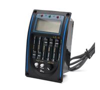 Pastillas Para Guitarra Acústica 10 Piezas LC 5 5 Bandas Para Guitarra Acústica Preamplificador Ecualizador Con Captador Piezoeléctrico Y Sintonizador LCD(LC 5 Blue)