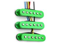 Pastillas para Guitarra Pastilla De Bobina De Fibra Superior Escalonada De Bobina Simple Verde Alnico 5 Pastilla De Cuello/medio/puente (Color : 1 set)