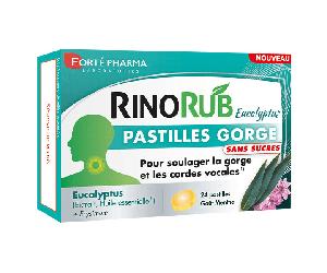 Pastillas para la garganta Forté Pharma RinoRub Eucalipto Sin Azúcar 24 pastillas