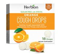 Pastillas para la tos Herbion Naturals con sabor a naranja natural, sin azúcar y con stevia, suplemento dietético, alivia la tos, para adultos y niños mayores de 6 años, 18 pastillas nuevo