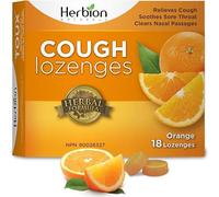 Pastillas para la tos Herbion Naturals: Sabor natural a naranja, 18 unidades - Alivia la tos, descongestiona la nariz y alivia el dolor de garganta. Para adultos y niños (12 años o más) nuevo