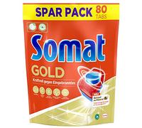 Pastillas para lavavajillas Somat Gold, 80 pastillas para lavavajillas con fuerza extra contra quemados y efecto brillante
