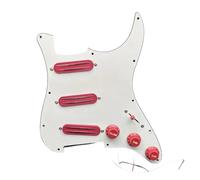 Pastillas profesionales para golpeador de guitarra Alnico 5 3 Piezas Mini Doble Bobina Pickguard Pickup Guitarra Eléctrica SSS 9K Precableado Para Principiantes(Pink w Bk)