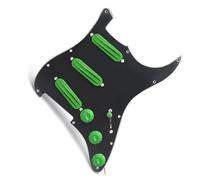 Pastillas profesionales para golpeador de guitarra Pastilla De Guitarra Eléctrica Pre Cableada SSS Con 3 Mini Bobinas De Tono Color 9K(Green BK)