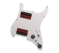 Pastillas profesionales para golpeador de guitarra Pastilla Golpeador De Guitarra Eléctrica Con Cable Precargado De Bobinas Simples/dobles HH(Bk Red)