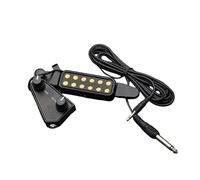 Pastillas Profesionales Para Guitarra Acústica Pastilla Magnética De 12 Agujeros Con Kit De Ajuste De Volumen/tono Para Guitarra Acústica De Metal Negra(With Control)