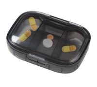 Pastillero 3 veces al día - Organizador diario de viaje portátil para medicamentos de viaje, soporte separado con 3 compartimentos, disco de suplemento estético, organizador de vitaminas, para
