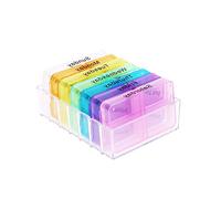 Pastillero 7 días Am Pm 4 veces A gran capacidad Rainbow Case 28 compartimentos