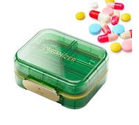 Pastillero 7 días, organizador de pastillas de viaje,Organizador de medicamentos semanal de 7 compartimentos de doble capa - Caja de organización de viaje de negocios con tapa para bolso, bolso de