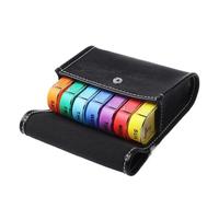 Pastillero 7 días portátil, estuche impermeable con compartimentos secretos para viajes y hogar(Black)