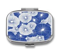 Pastillero A De Humedad Fondo De Estilo Japonés Pastillero 2 Compartimentos Con Espejo Caja De Almacenamiento Dispensador De Metal Cuadrado Portátil Regalo Único