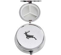 Pastillero A60 con acabado negro de ciervo en fino peltre inglés en un contenedor de 3 secciones con espejo