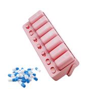 Pastillero ABS - 20 x 7,6 x 4,1 cm, organizador de pastillas portátil para 7 días, dispensador de medicamentos para suplementos de de pescado, bolsa de viaje, almacenamiento diario de