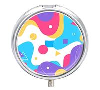 Pastillero abstracto colorido dispensador de vitaminas y medicamentos para bolsillo o bolso