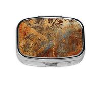 Pastillero abstracto moderno con 2 compartimentos, con tinta dorada, organizador portátil