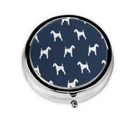 Pastillero, Airedale Terrier Dog Round Pastillero Organizador de Medicina Caja de Pastillas de Viaje Organizador de Pastillas de Viaje