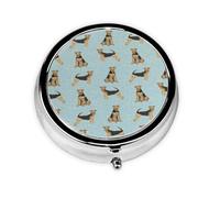 Pastillero, Airedale Terrier Raza de Perro Coordenadas Perro Redondo Pastillero Organizador de Medicina Pastillero de Viaje Organizador de Pastillas de Viaje